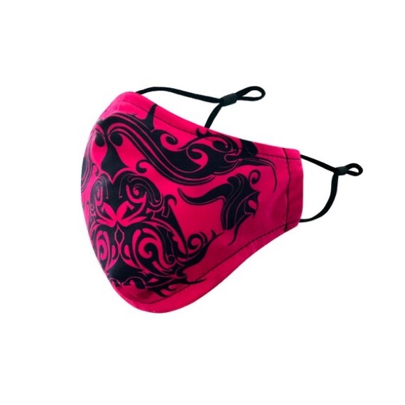 Hot Pink Print Cotton Protective Masks with filter insert and 1 pc PM2.5 filter - Picture 4 of 7